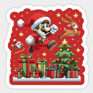 Christmas Mustache Santa Sticker